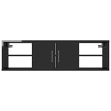Wall Shelf High Gloss Black 102x30x29 cm Engineered Wood - Rear View