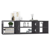 Wall Shelf High Gloss Grey 102x30x29 cm Engineered Wood - Side View