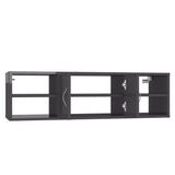 Wall Shelf High Gloss Grey 102x30x29 cm Engineered Wood - 45-Degree Angle