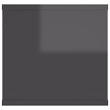 Wall Shelf High Gloss Grey 102x30x29 cm Engineered Wood - Close-Up Angle