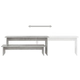 TV Cabinet Concrete Grey 180x30x43 cm Engineered Wood - 45-Degree Angle