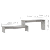 TV Cabinet Concrete Grey 180x30x43 cm Engineered Wood - Close-Up Angle