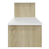 TV Cabinet Sonoma Oak and White 180x30x43 cm Engineered Wood - Rear View