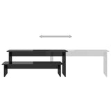 TV Cabinet High Gloss Black 180x30x43 cm Engineered Wood - 45-Degree Angle