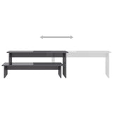 TV Cabinet High Gloss Grey 180x30x43 cm Engineered Wood - 45-Degree Angle