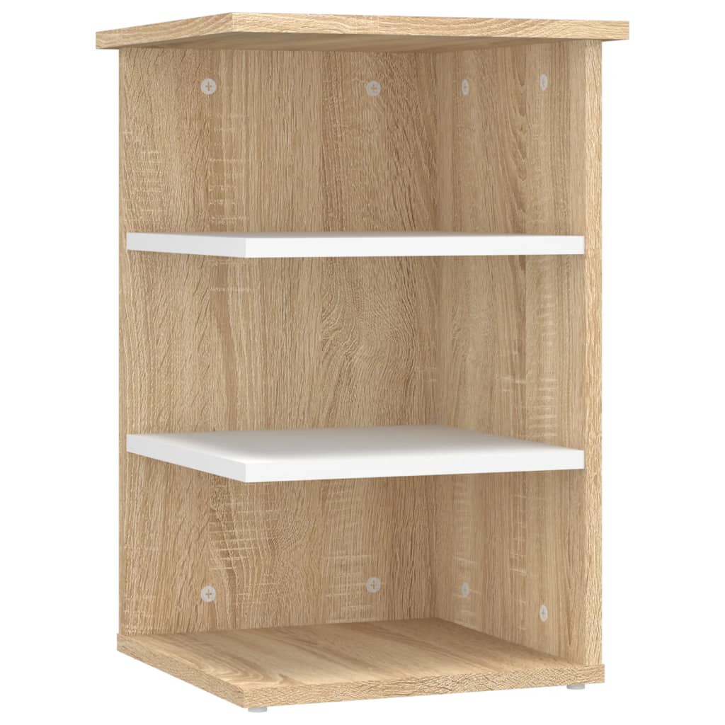 Side Cabinet Sonoma Oak and White 35x35x55 cm Engineered Wood