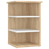 Side Cabinet Sonoma Oak and White 35x35x55 cm Engineered Wood - Front View