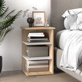 Side Cabinet Sonoma Oak and White 35x35x55 cm Engineered Wood
