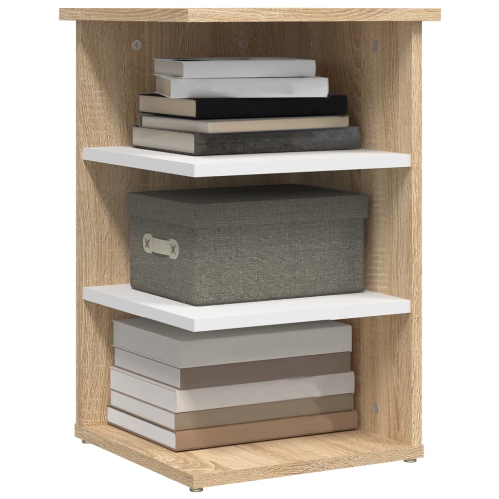 Side Cabinet Sonoma Oak and White 35x35x55 cm Engineered Wood