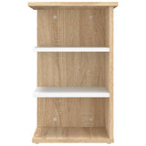 Side Cabinet Sonoma Oak and White 35x35x55 cm Engineered Wood - 45-Degree Angle