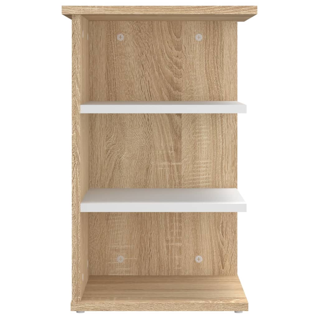 Side Cabinet Sonoma Oak and White 35x35x55 cm Engineered Wood
