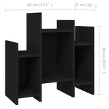 Side Cabinet Black 60x26x60 cm Engineered Wood - Close-Up Angle