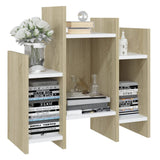 Side Cabinet Sonoma Oak and White 60x26x60 cm Engineered Wood - Top-Down View