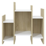 Side Cabinet Sonoma Oak and White 60x26x60 cm Engineered Wood - 45-Degree Angle