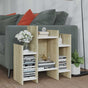 Side Cabinet Sonoma Oak and White 60x26x60 cm Engineered Wood