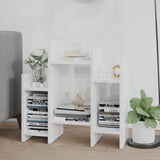 Side Cabinet High Gloss White 60x26x60 cm Engineered Wood - Side View