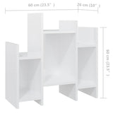 Side Cabinet High Gloss White 60x26x60 cm Engineered Wood - Close-Up Angle
