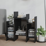 Side Cabinet High Gloss Black 60x26x60 cm Engineered Wood - Side View