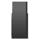 Side Cabinet High Gloss Black 60x26x60 cm Engineered Wood - Rear View