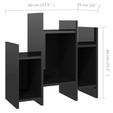 Side Cabinet High Gloss Black 60x26x60 cm Engineered Wood - Close-Up Angle