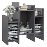 Side Cabinet High Gloss Grey 60x26x60 cm Engineered Wood - Top-Down View