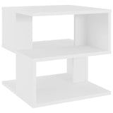 Side Table White 40x40x40 cm Engineered Wood - Front View