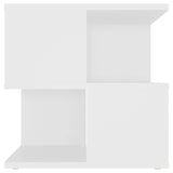 Side Table White 40x40x40 cm Engineered Wood - 45-Degree Angle