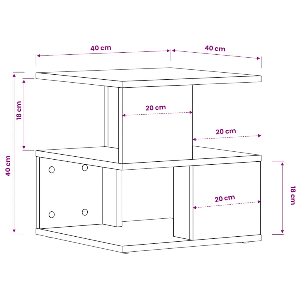 Side Table Sonoma Oak 40x40x40 cm Engineered Wood