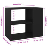 Side Cabinet Black 60x30x50 cm Engineered Wood - Rear View