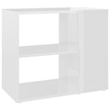 Side Cabinet High Gloss White 60x30x50 cm Engineered Wood - Front View
