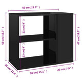 Side Cabinet High Gloss Black 60x30x50 cm Engineered Wood