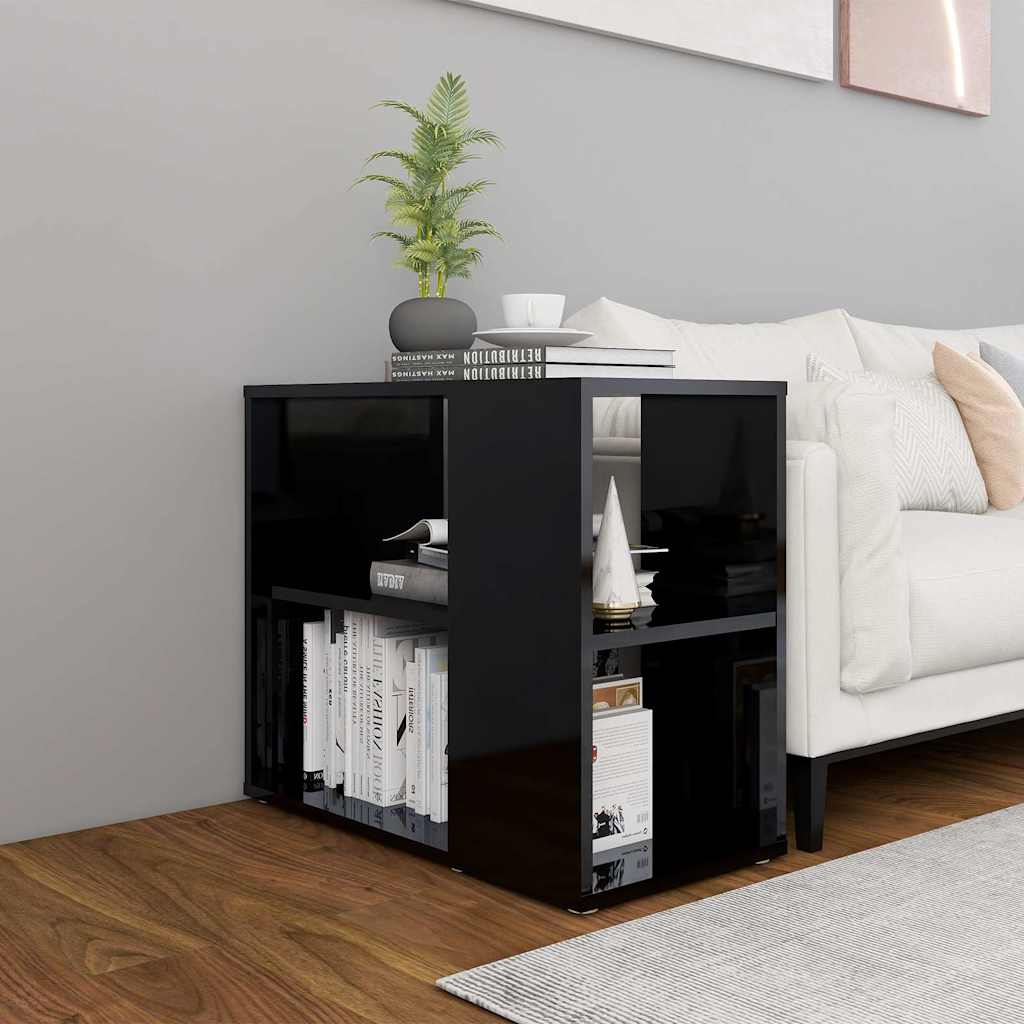 Side Cabinet High Gloss Black 60x30x50 cm Engineered Wood