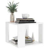 Coffee Table White 40x40x30 cm Engineered Wood - Side View