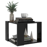 Coffee Table Black 40x40x30 cm Engineered Wood - Side View