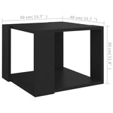 Coffee Table Black 40x40x30 cm Engineered Wood - 45-Degree Angle
