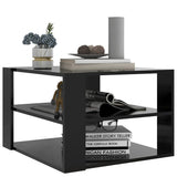 Coffee Table Black 60x60x40 cm Engineered Wood - Side View