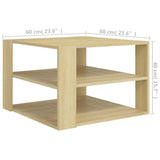 Coffee Table Sonoma Oak 60x60x40 cm Engineered Wood - 45-Degree Angle