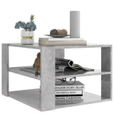 Coffee Table Concrete Grey 60x60x40 cm Engineered Wood - Side View