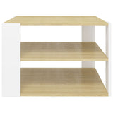 Coffee Table Sonoma Oak and White 60x60x40 cm Engineered Wood - Top-Down View