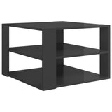 Coffee Table High Gloss Grey 60x60x40 cm Engineered Wood - Front View