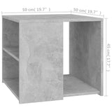 Side Table Concrete Grey 50x50x45 cm Engineered Wood - Rear View
