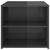 Side Table High Gloss Grey 50x50x45 cm Engineered Wood - Top-Down View