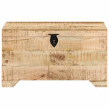 Storage Chest Solid Rough Mango Wood - Front View