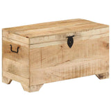 Storage Chest Solid Rough Mango Wood - 45-Degree Angle
