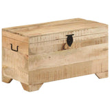 Storage Chest Solid Rough Mango Wood - Close-Up Angle