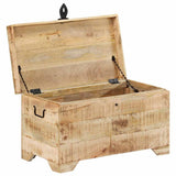 Storage Chest Solid Rough Mango Wood - Top-Down View