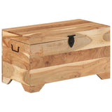 Storage Chest Solid Acacia Wood - Close-Up Angle
