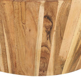 Coffee Table Ø65x31 cm Solid Acacia Wood - Top-Down View