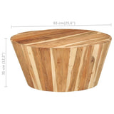 Coffee Table Ø65x31 cm Solid Acacia Wood - Close-Up Angle