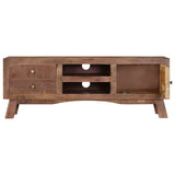 TV Cabinet 110x30x40 cm Rough Mango Wood - 45-Degree Angle
